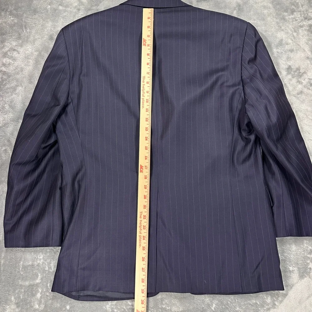 Vintage Chaps Ralph Lauren Mens Navy Pinstripe Wool Cashmere Suit 40S 35W